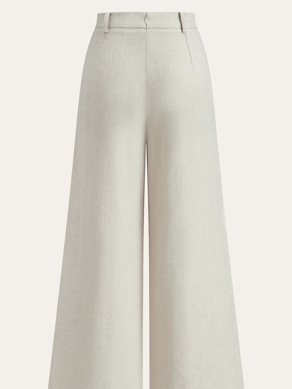 Light Cream Draped Crop Top & Wide Leg Pants Set - Picture 5 of 8